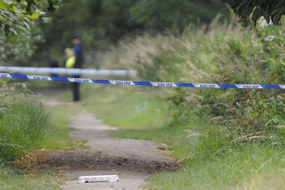 Police taped off a canal path in Hythe after a sex attack