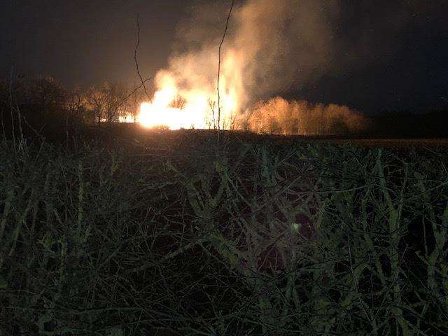 The scene of the fire. Picture courtesy of Sue Whybrow