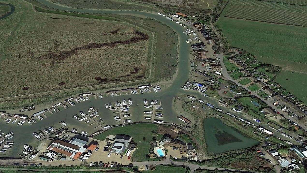Conyer Wharf at Conyer, near Sittingbourne. Picture: Google Earth