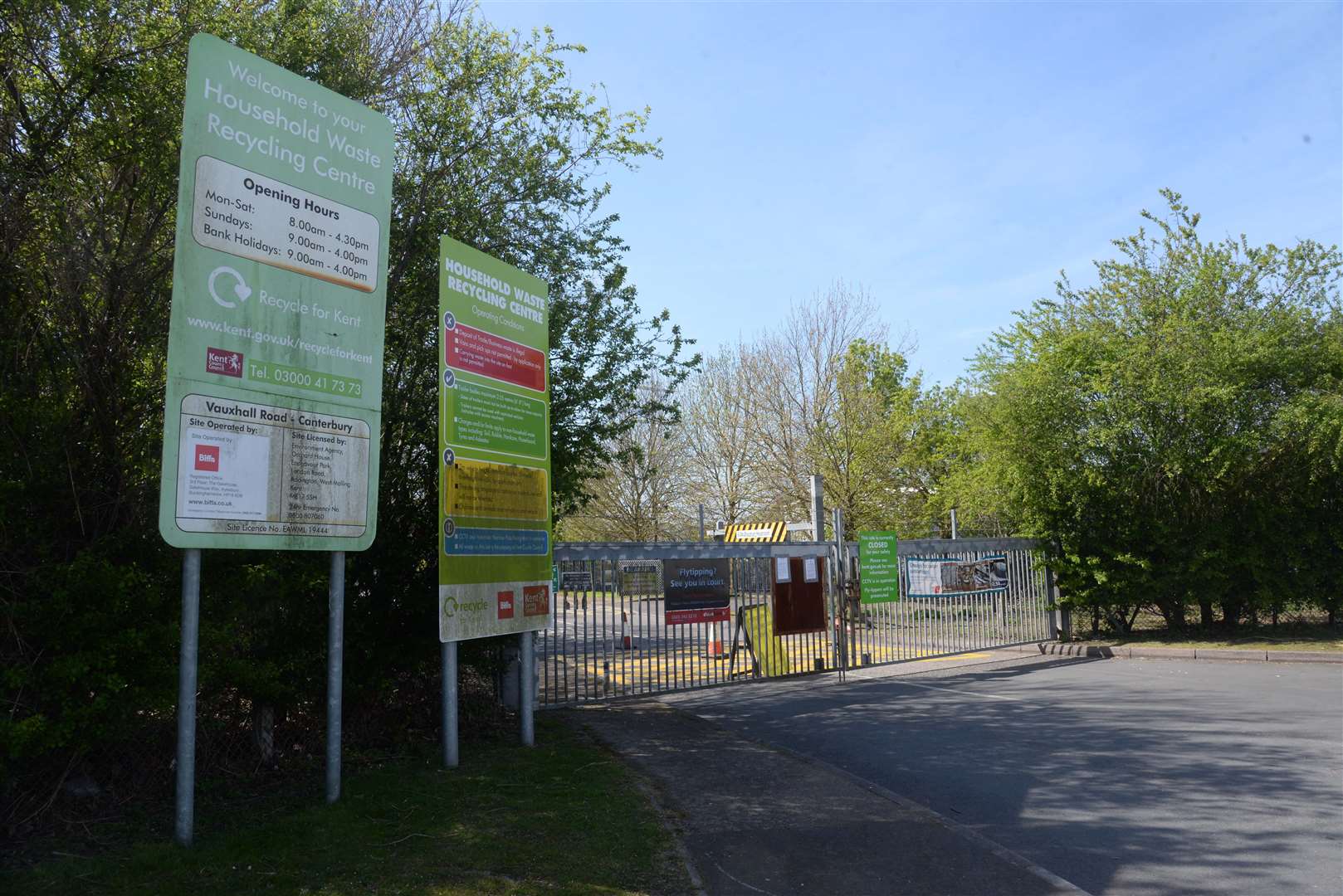 The Canterbury Household Waste and Recycling Centre in Vauxhall Road was among those sites closed due to Covid-19