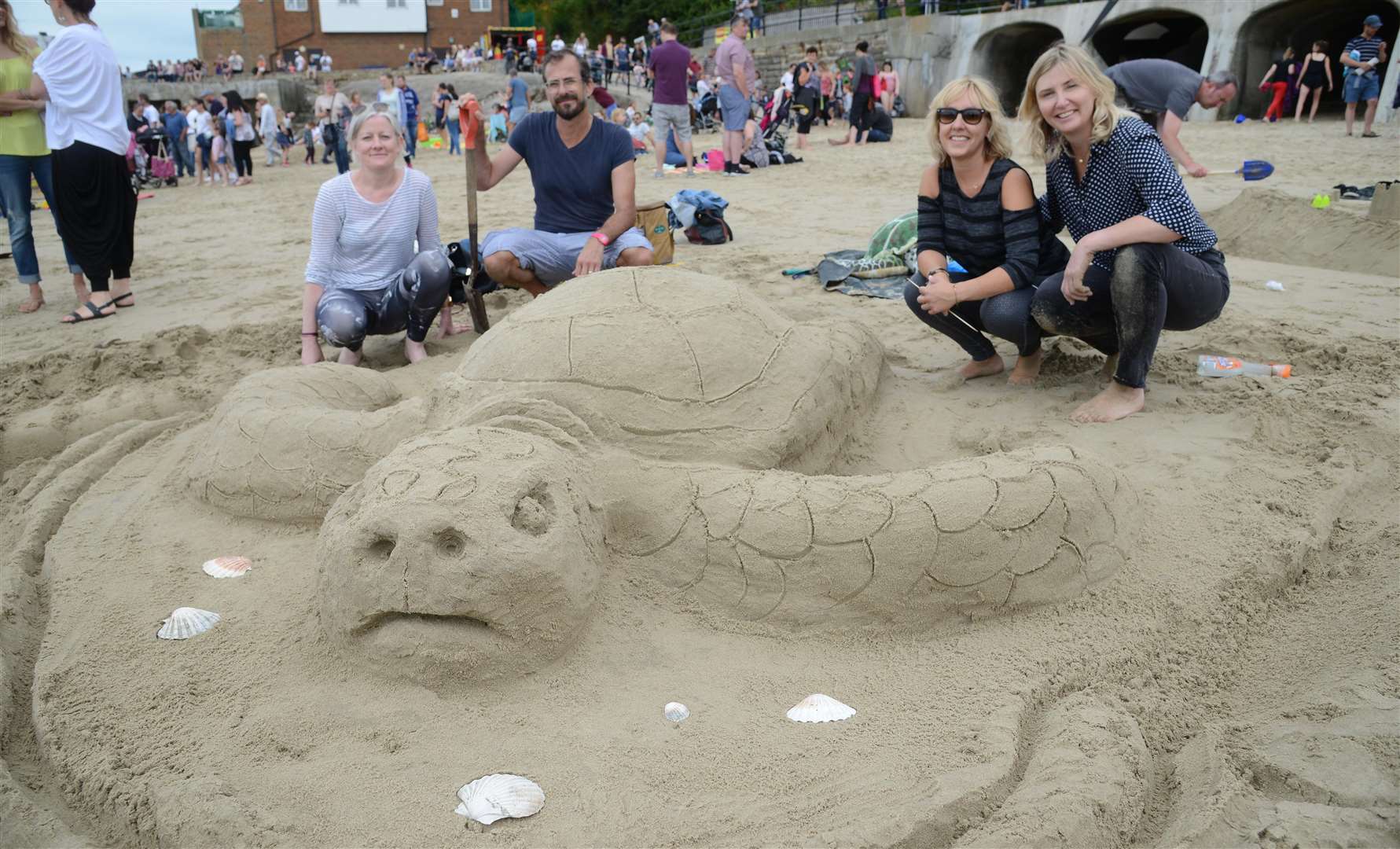 Team Turtle Breach at the sandcastle competition at Sunny Sands last year Picture: Gary Browne