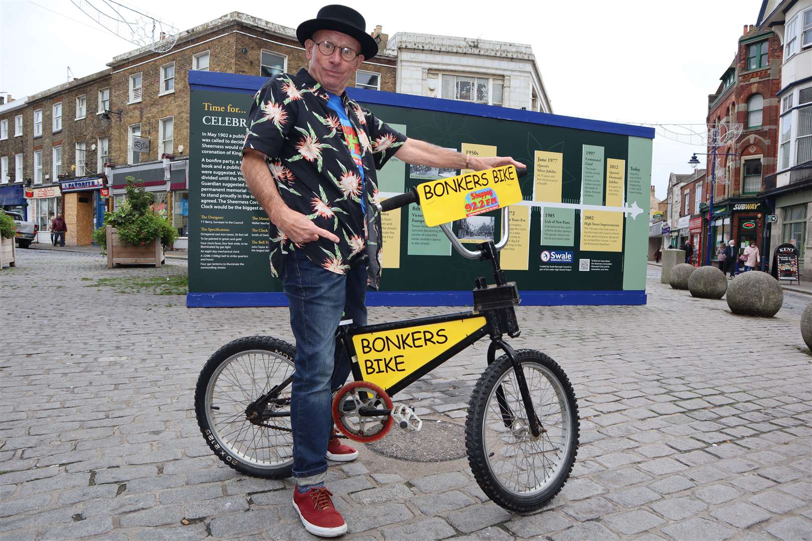 Sheppey entertainer William Wallace, 74, will be launching his Bonkers Bike Challenge at Sheerness town centre on Saturday, December 4