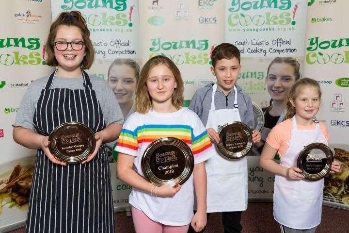 2019 Young Cooks winners Ruby Rogers, Anya Goodman, Alfred Moisan and Megan Sewell. Picture: Martin Apps (27183469)