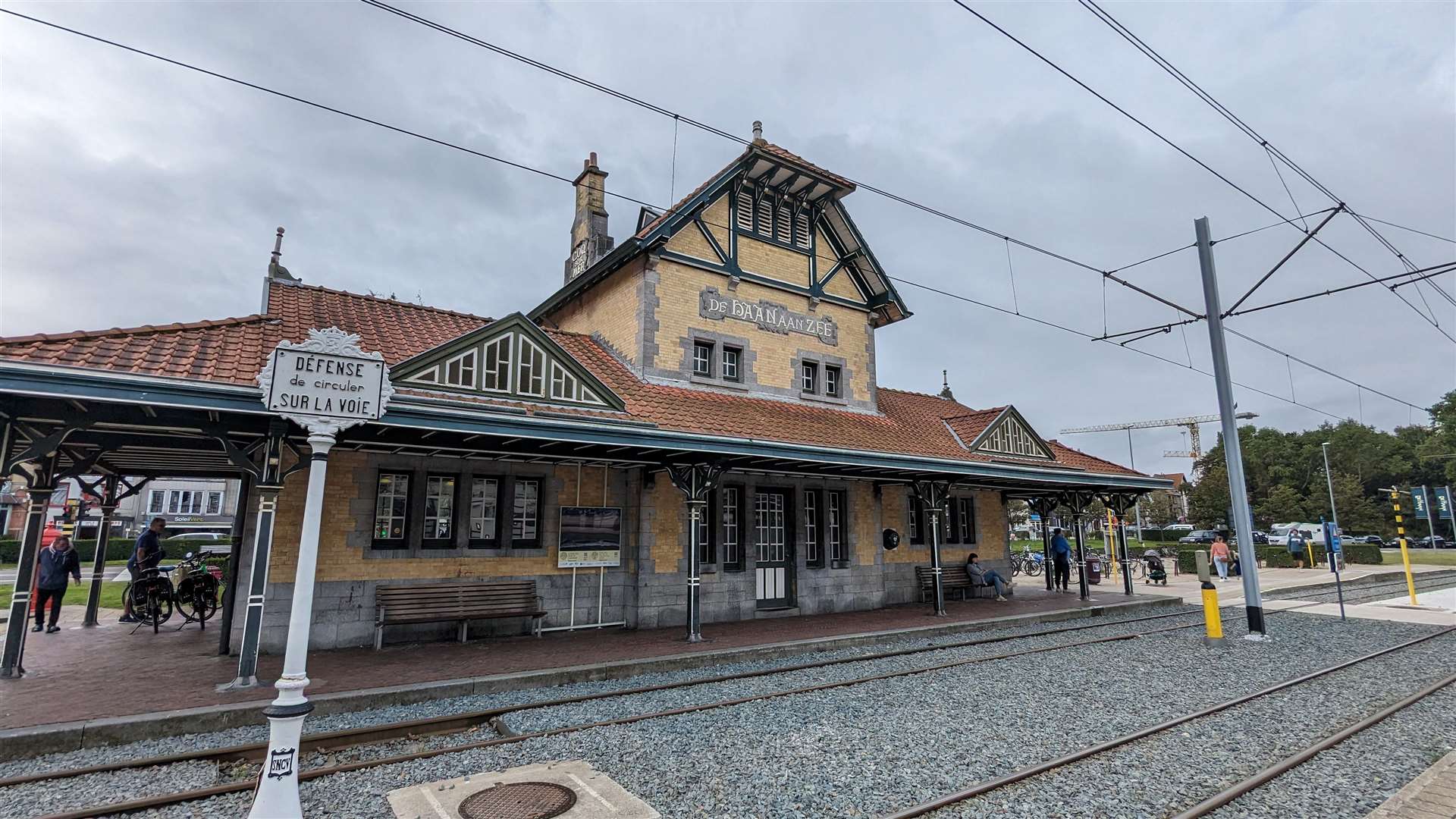The historic coast tram station in the pretty resort town of De Haan