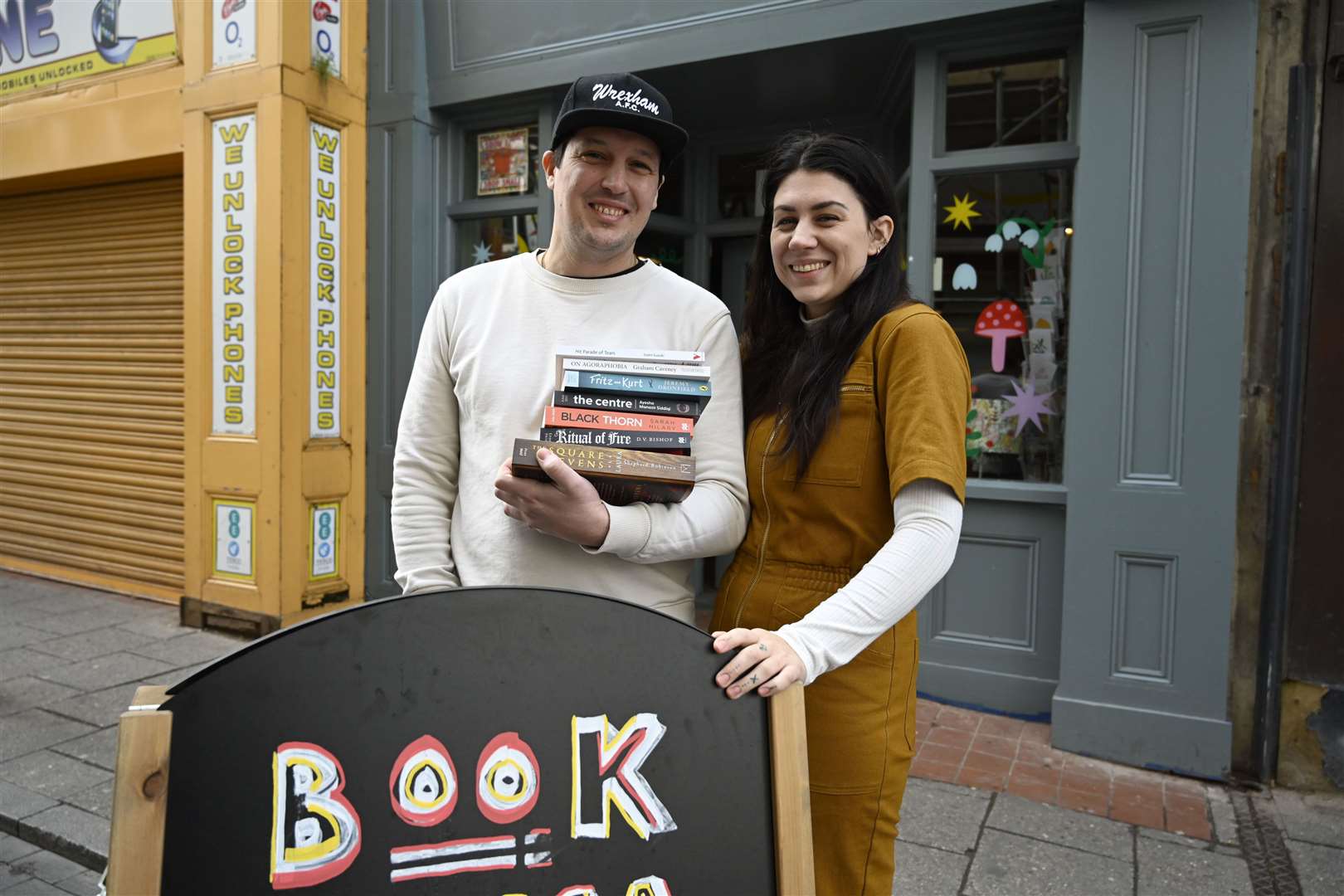 Nicholas and Sapphire outside their bookshop in Ramsgate. Picture: Barry Goodwin