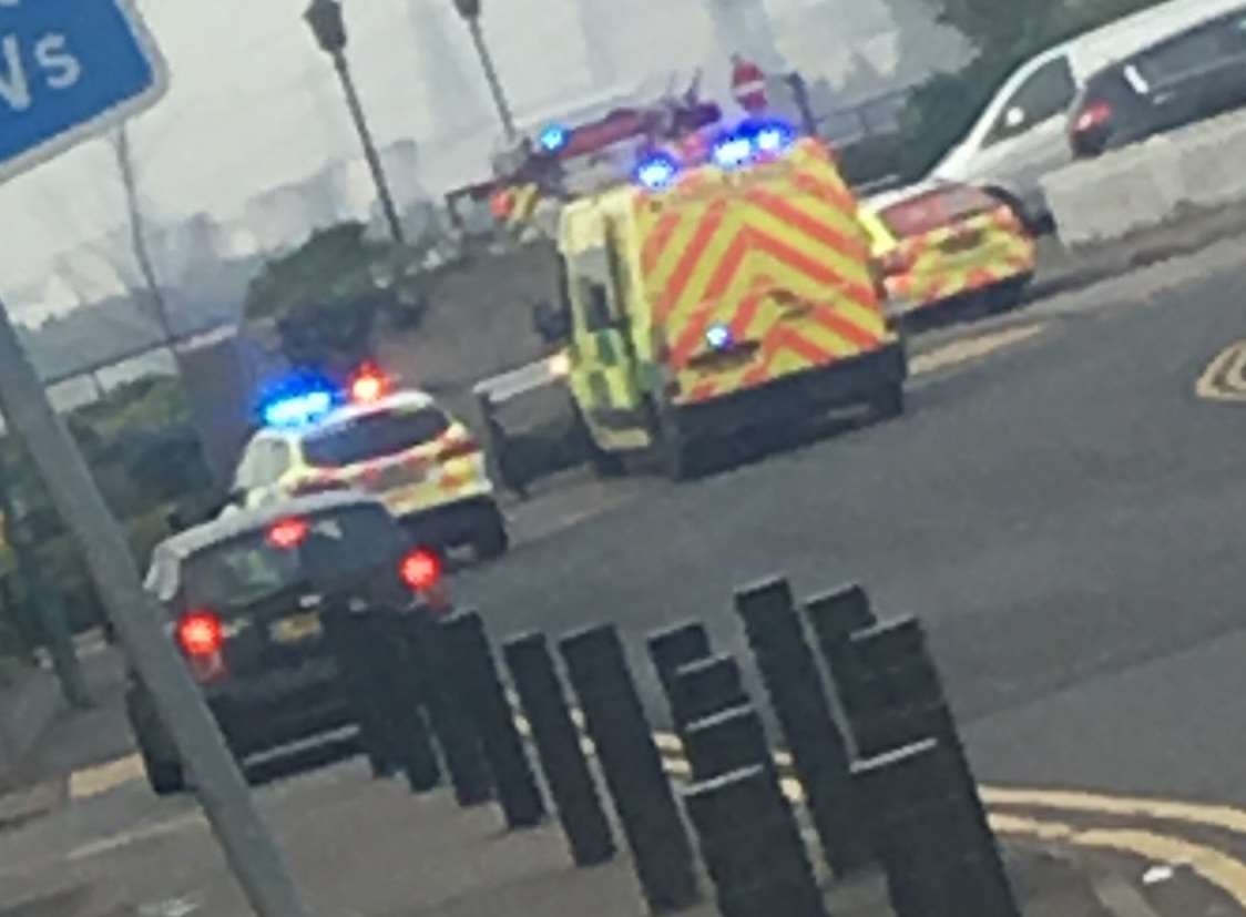 Emergency services at the scene. Picture: @JoeMaynard_