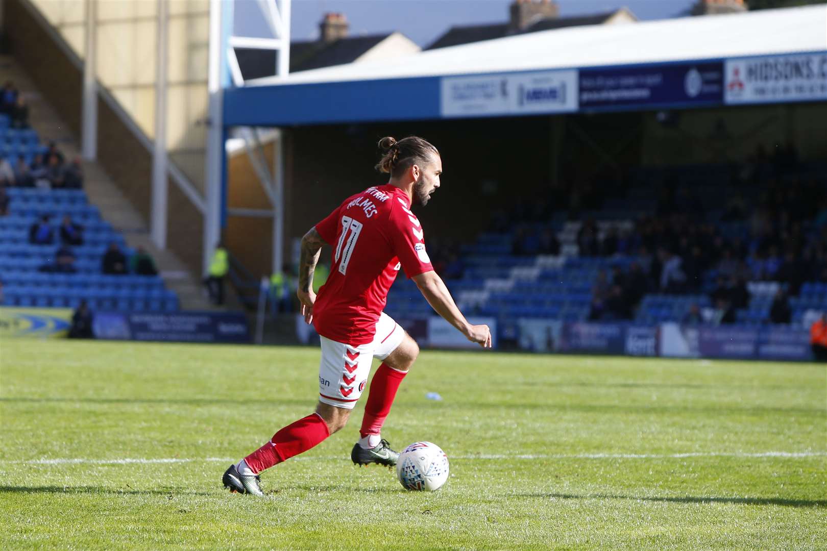 Ricky Holmes playing at Priestfield for Charlton Picture: Andy Jones