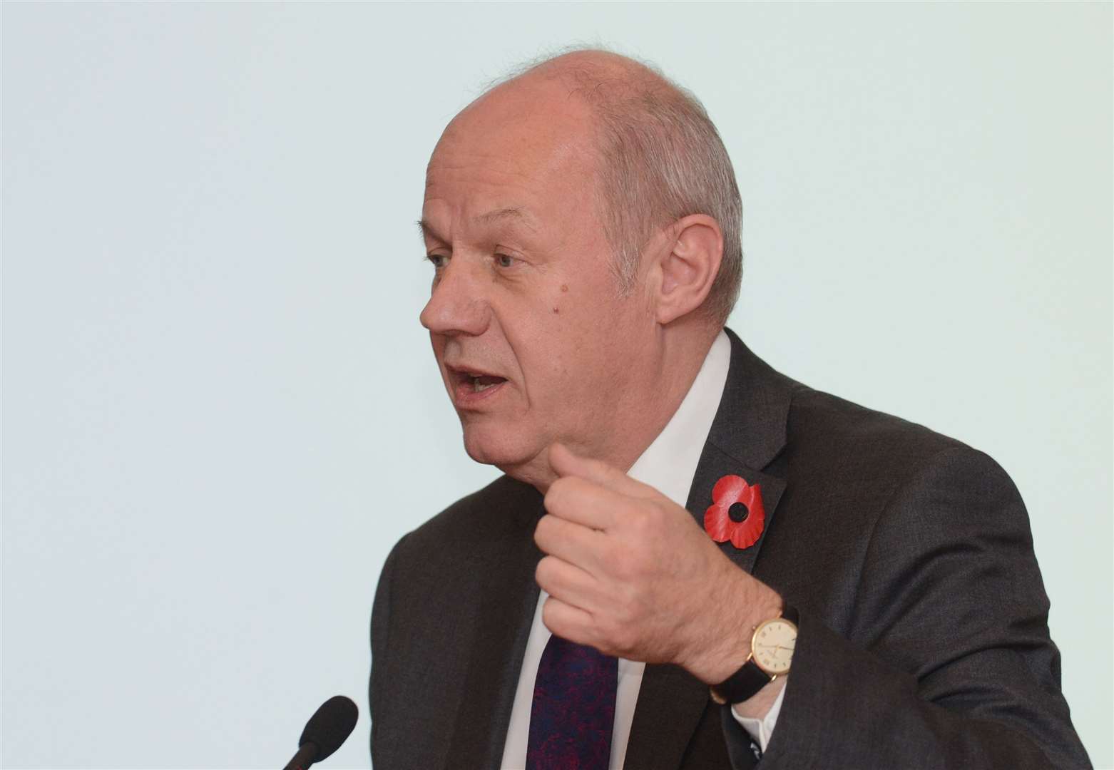 Damian Green speaking at a celebration of the 10th anniversary of Ashford's high-speed trains. Picture: Gary Browne