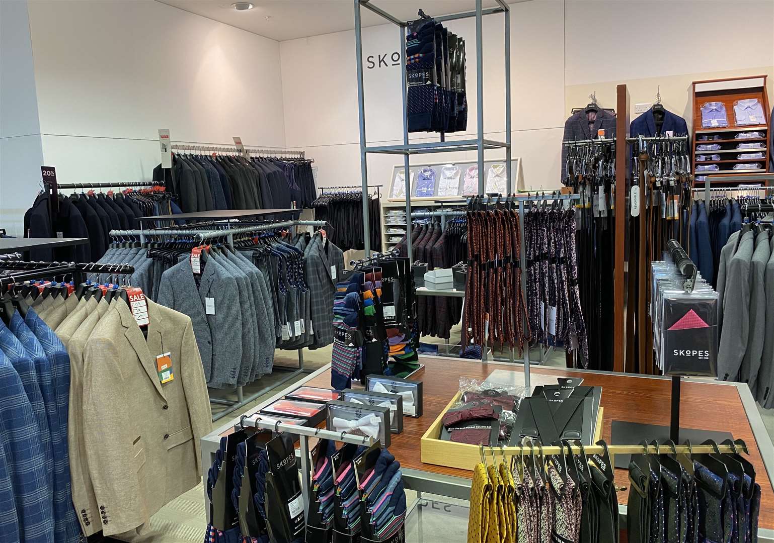 Skopes menswear, at House of Fraser in Maidstone