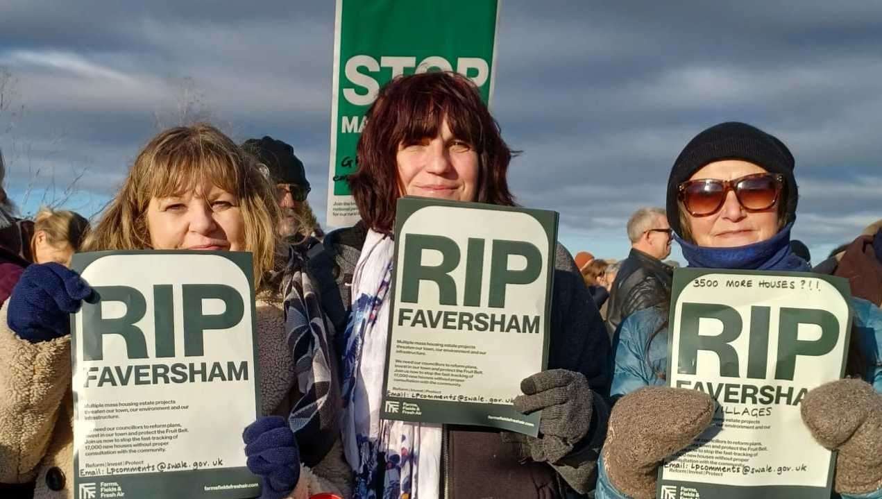 Campaigners had a grave message about housebuilding in Faversham in November. Picture: Tanya Gibson