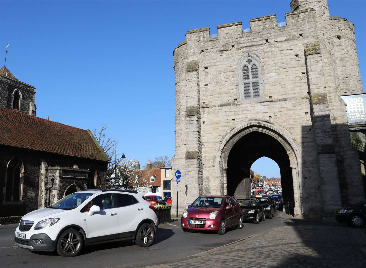 Traffic moves through Westgate Towers in Canterbury. Stock picture: Andy Jones