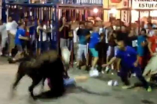 The shocking moment Peter Mayne was attacked by a bull