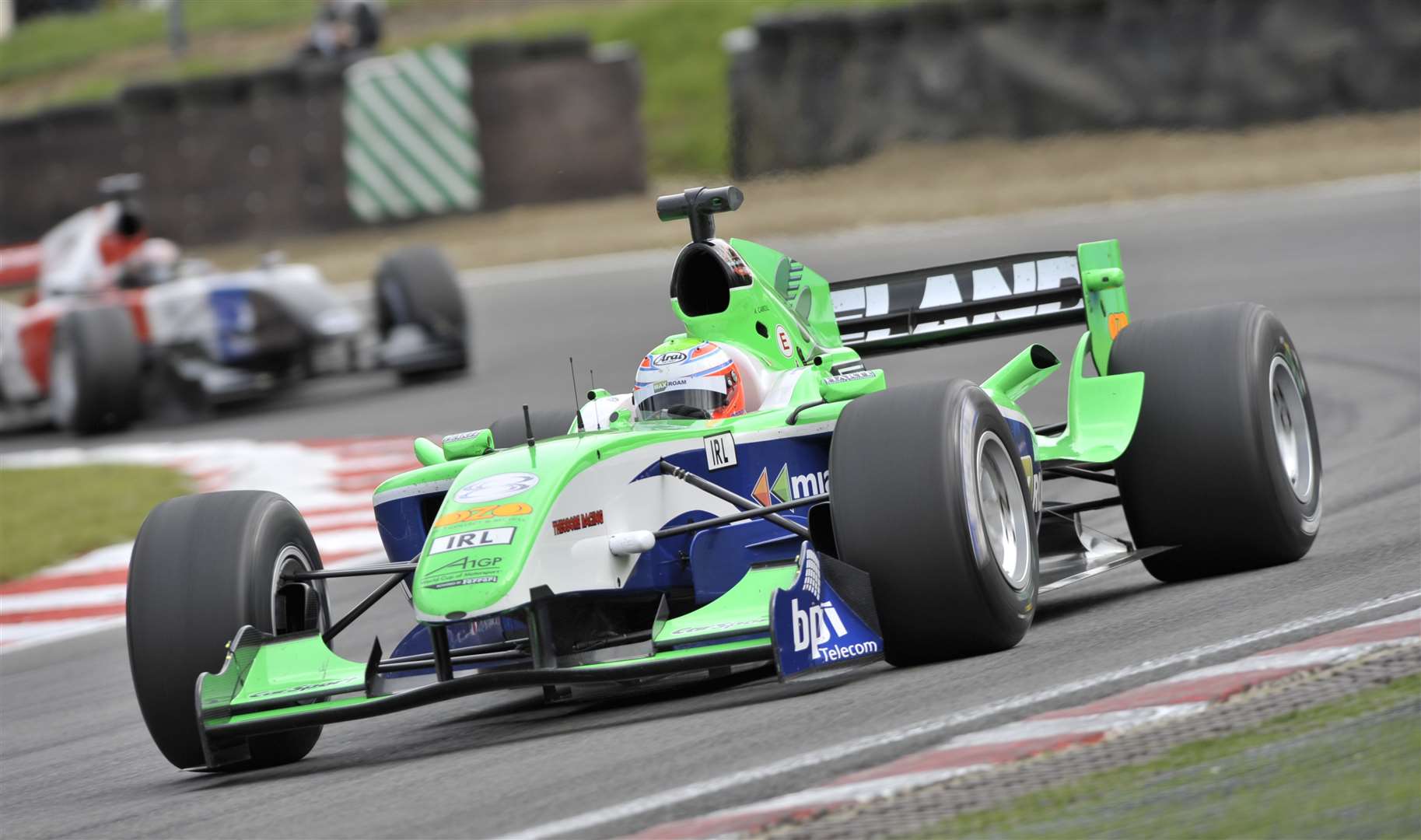 Ireland's Adam Carroll, here leading the feature race in May 2009, had a near-perfect weekend: two poles, two wins and a fastest lap. Picture: Andy Payton