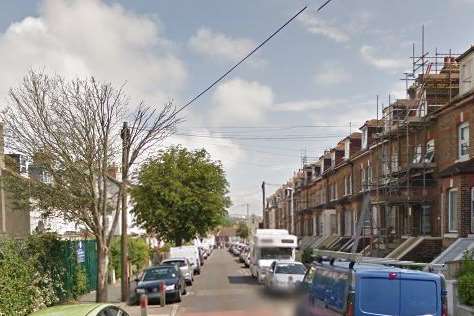 The stabbing happened in Coolinge Road, Folkestone