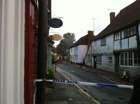 Fire at MP Hugh Robertson's office in Lenham. Picture: Anna White