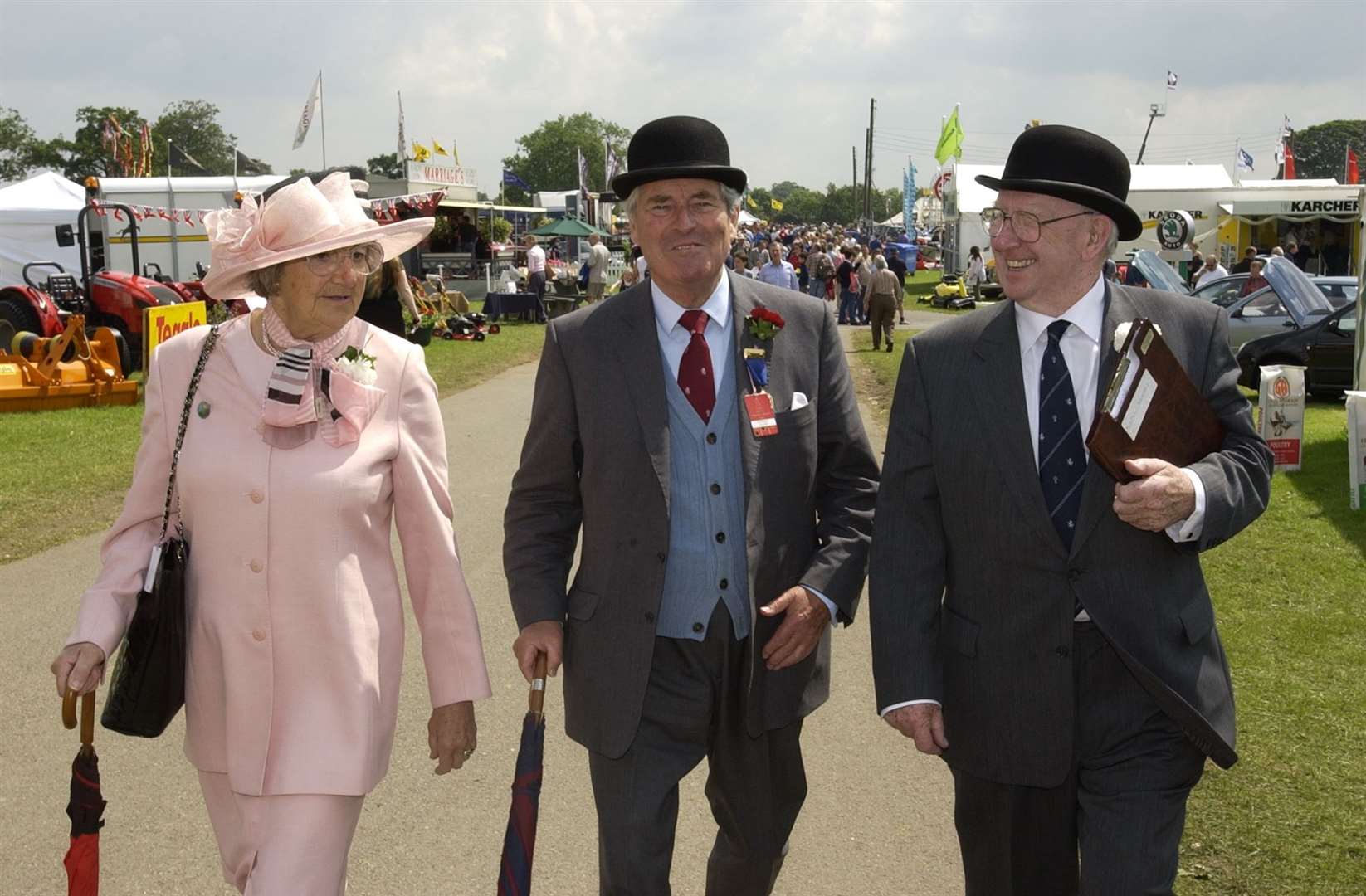 John Jennings (right) with Lord and Lady Kingsdown at the Kent County Show in 2002
