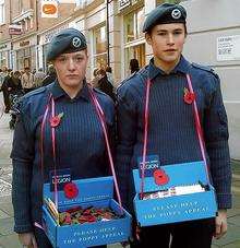 ATC cadets Hannah Young-Browne and Christopher Salmon who were banned from selling poppies outside Tesco Metro in Canterbury