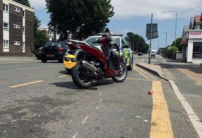 Police identified a suspicious motorbike last week in Vale Road, Gravesend, and the driver failed to stop when requested. Picture: @KentPoliceRoads