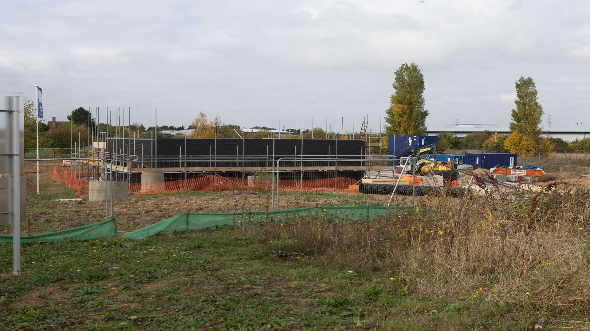 General view of the construction progress, construction of the community centre, on Great Easthall Way, Sittingbourne.