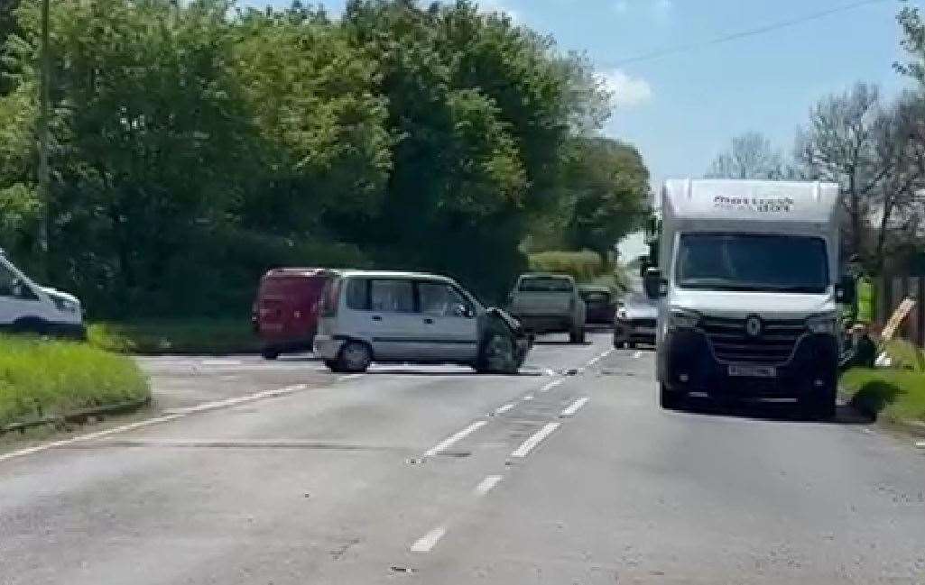 A collision at the crossroads between Ashford and Wye sparked delays