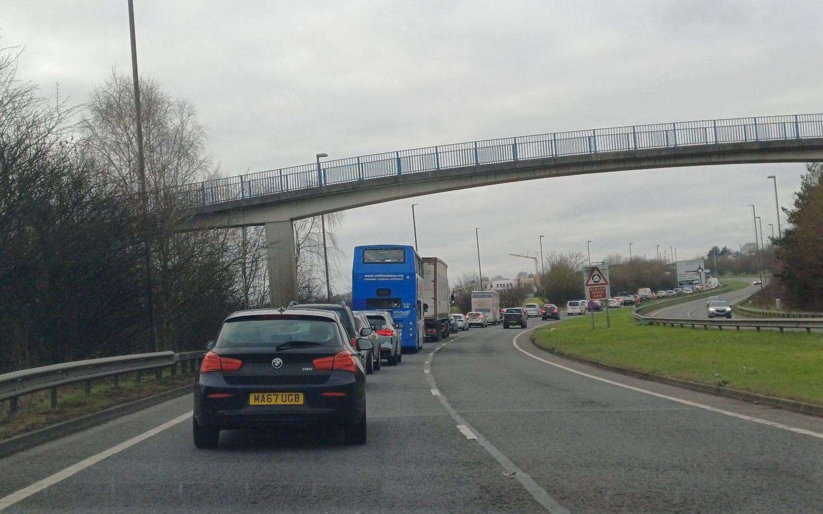 Drivers in Strood are getting caught up in queues