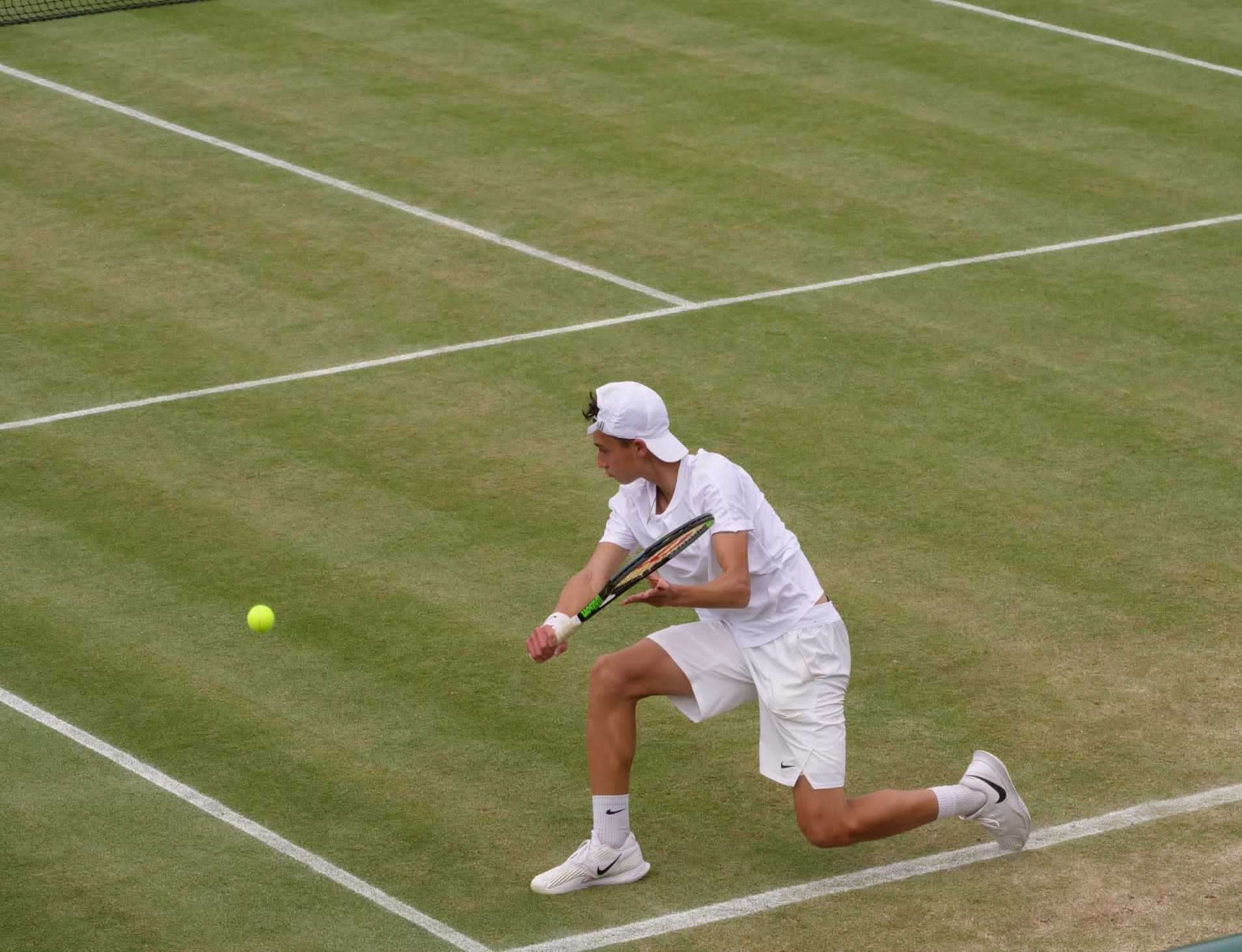 Patrick Brady made his debut at the Wimbledon Juniors earlier this month. Photo: Instagram/patrick_brady04