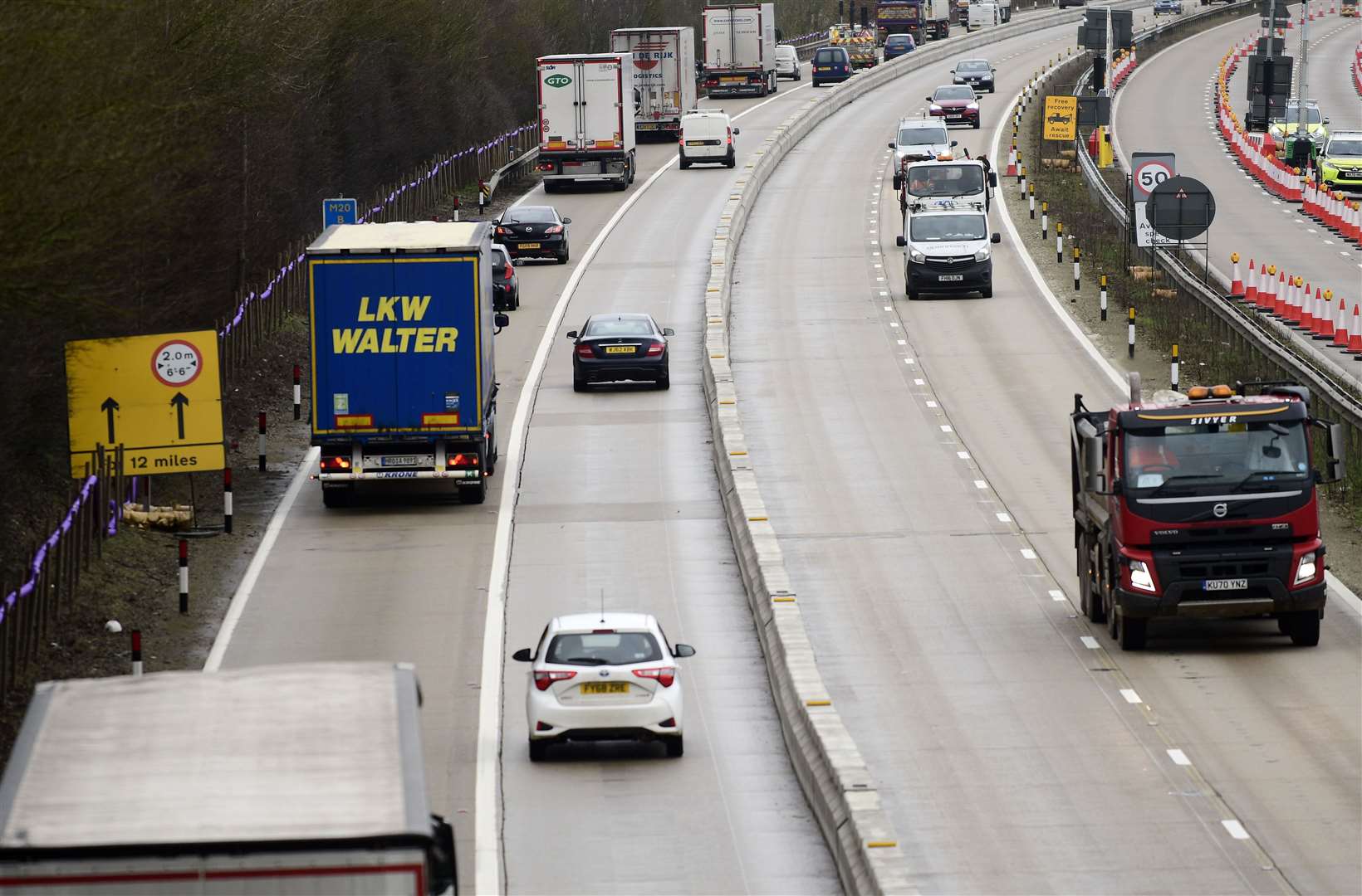 Motorists face a 50mph limit and narrow lanes in the contraflow. Picture: Barry Goodwin