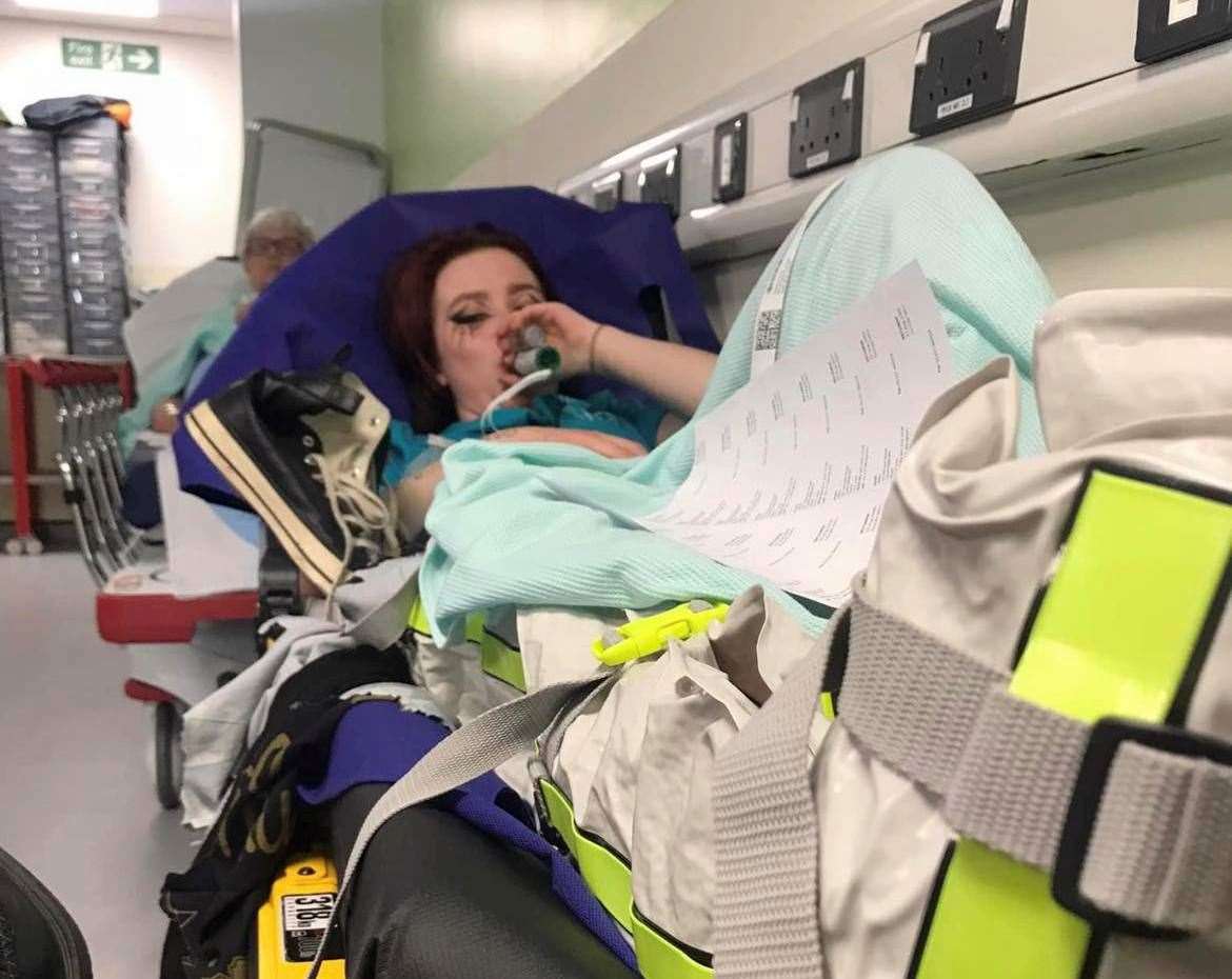 Ellie Joels says she is "lucky to be alive" after she was involved in a crash on a Stagecoach bus in Sturry Road, Canterbury. Picture: Ellie Joels