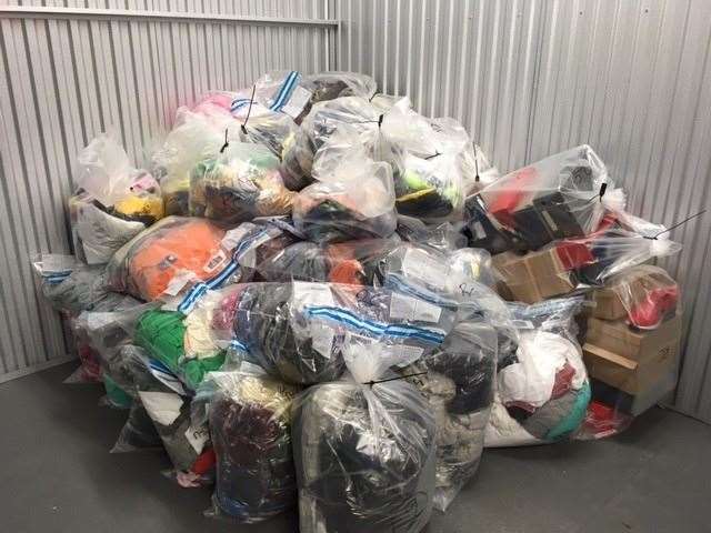 Some of the fake clothes seized at a Sunday boot fair at Leysdown, Sheppey. Picture: KCC Trading Standards
