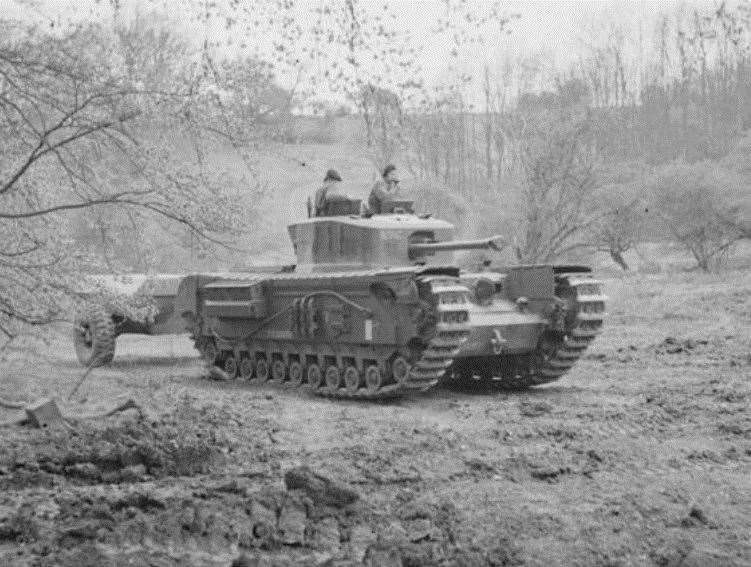 The tanks in action at Eastwell in 1943
