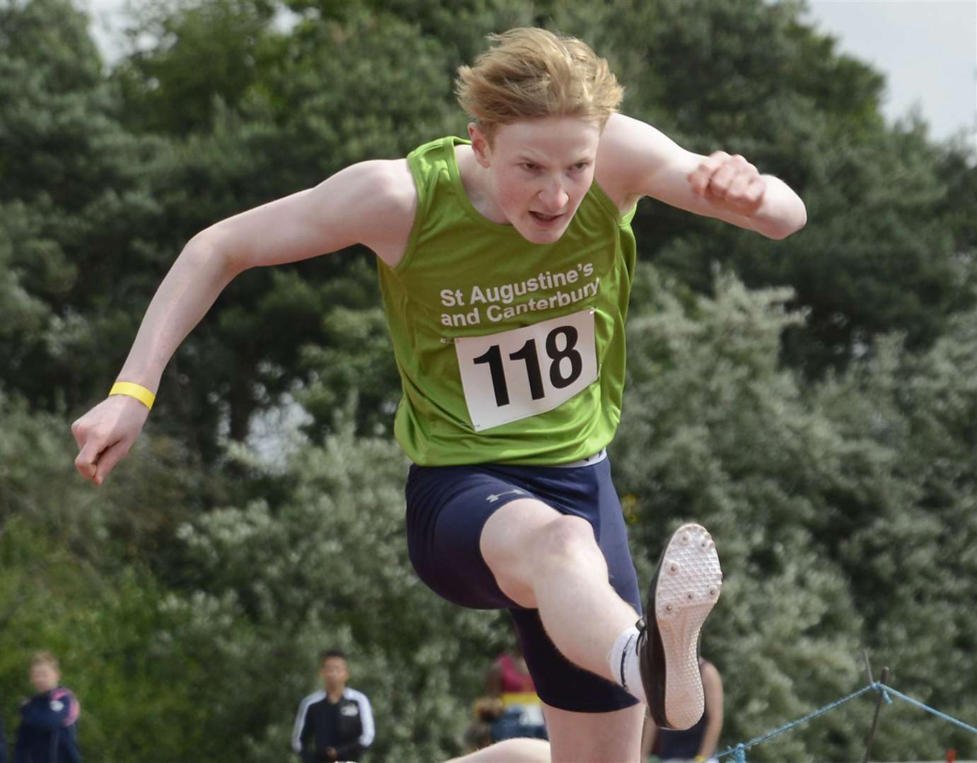 George Seery of St Augustine & Canterbury in the 400m hurdles final Picture: Paul Amos