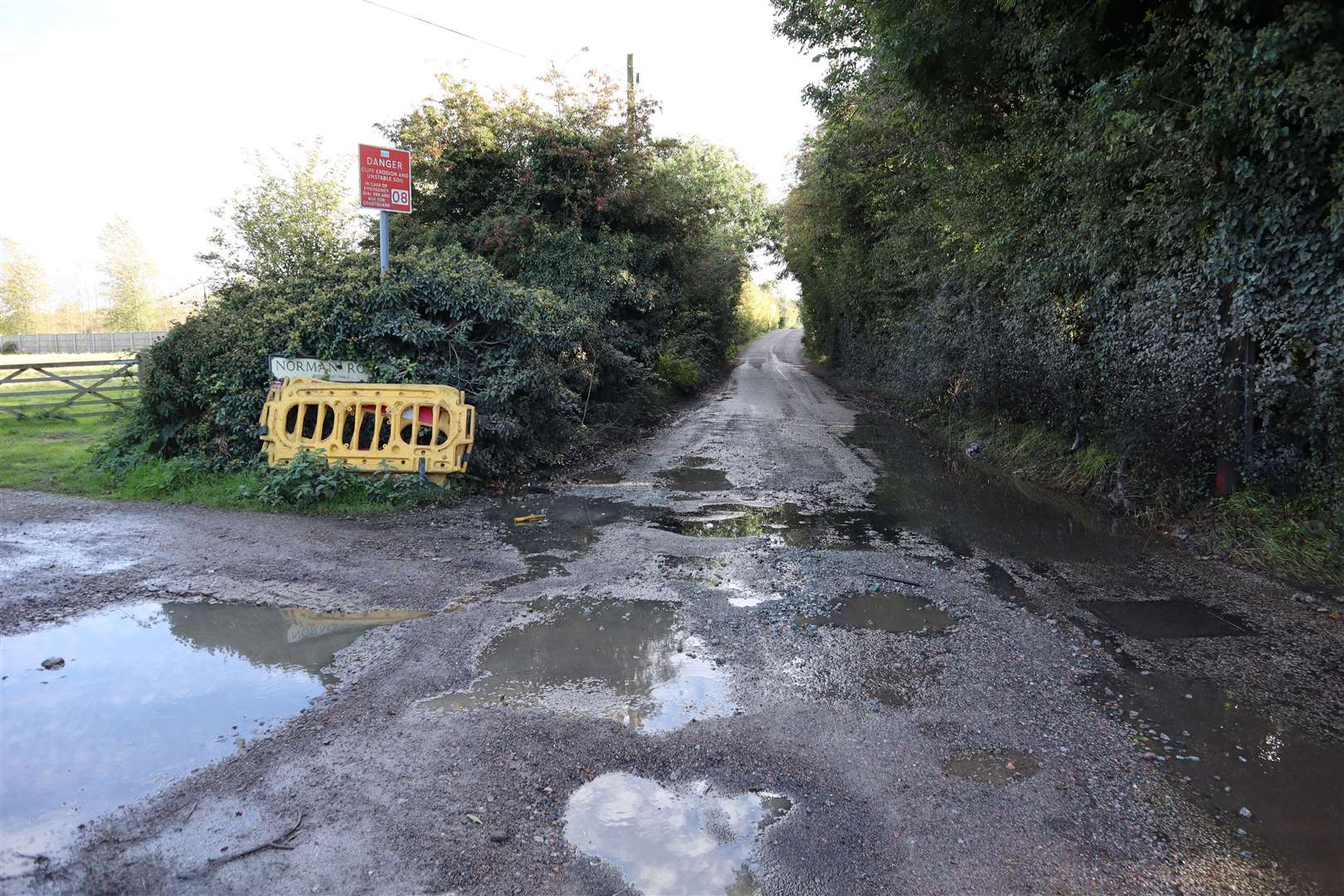 Water leak in Warden Bay, Eastchurch, at its junction with Norman Road