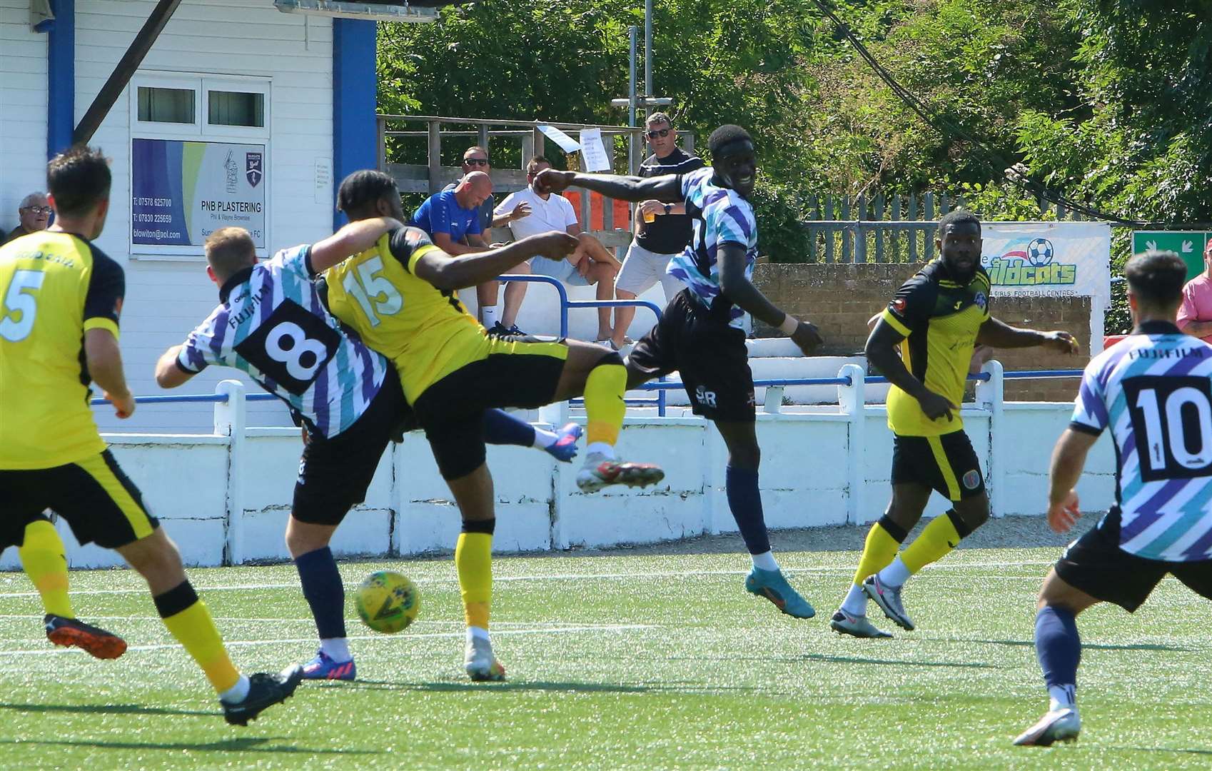Action from the friendly between Margate and Tonbridge Angels on Saturday which Tonbridge won 3-1. Picture: David Couldridge