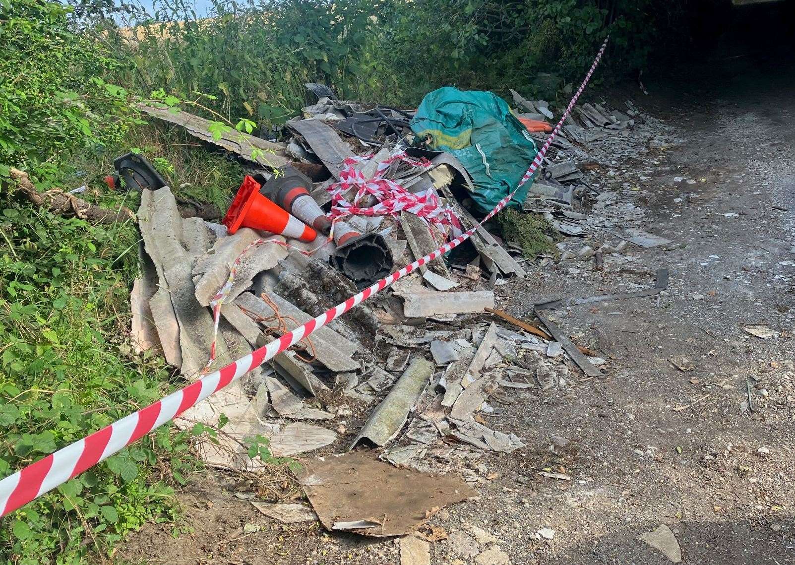 Fly-tipping in Burberry Lane in Leeds near Maidstone