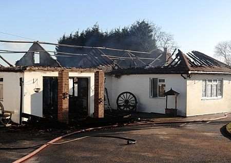 The bungalow was almost completely destroyed by the fire. Picture: Nick Johnson