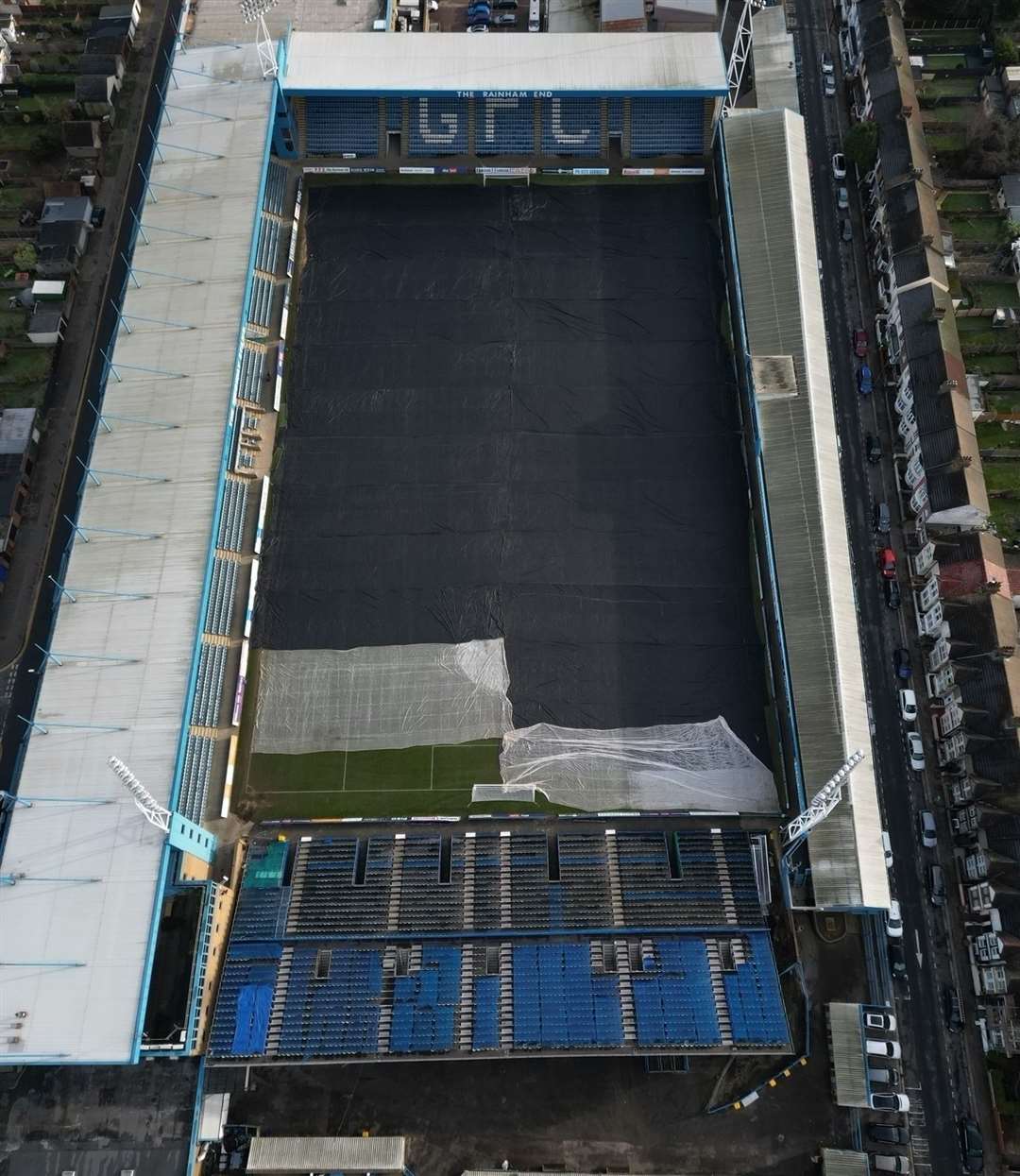 An overhead shot of Priestfield Stadium and the 'Town End' taken this week Picture: Barry Goodwin (61971383)