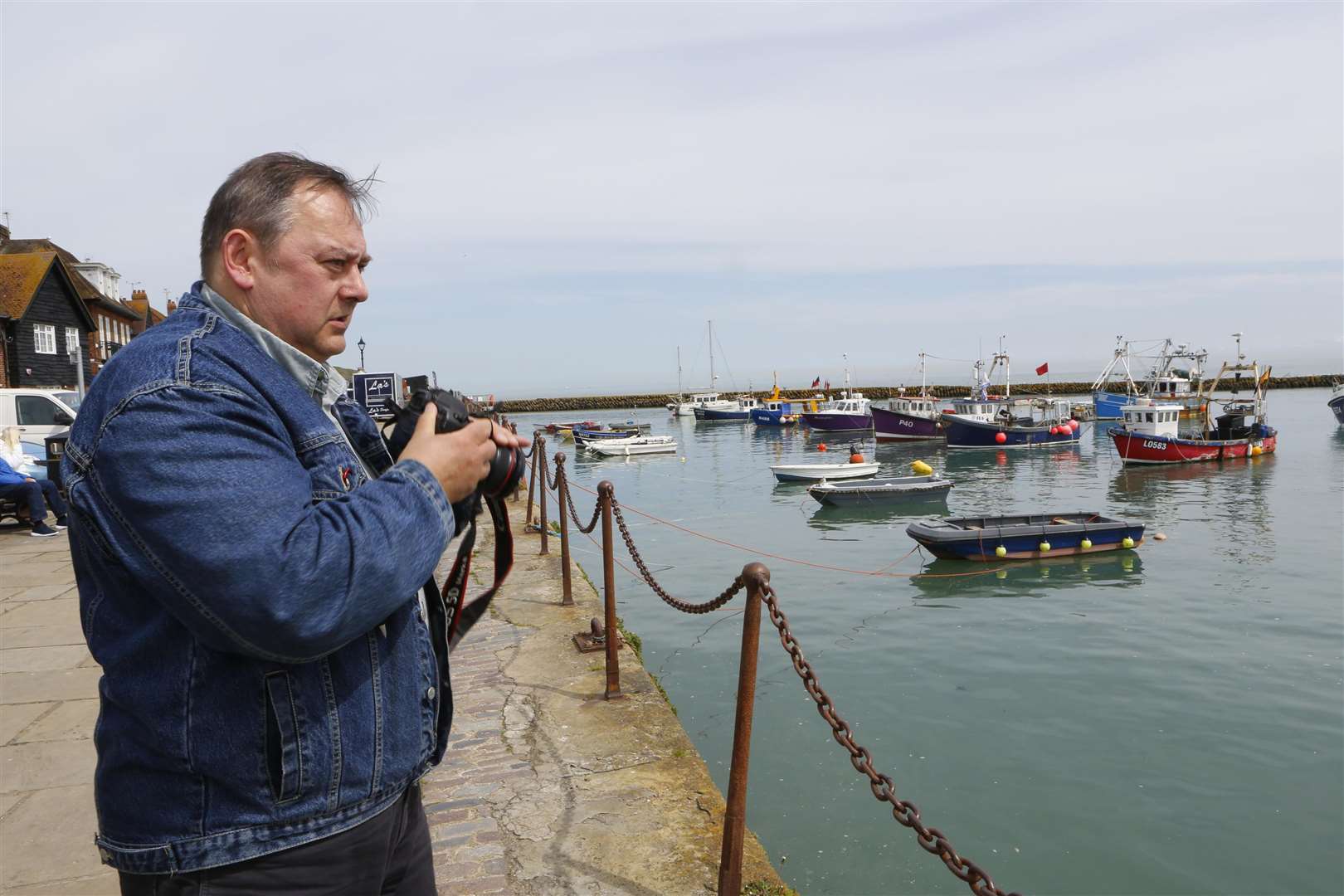 Nigel Pivaro gathers pictures for his project looking at fishermen after Brexit. Picture: Andy Jones