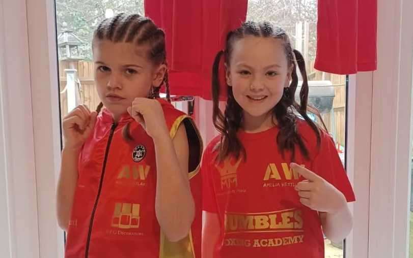 From left: Amelia and Tiffany Westlake have been boxing since they were four. Picture: Sam Westlake
