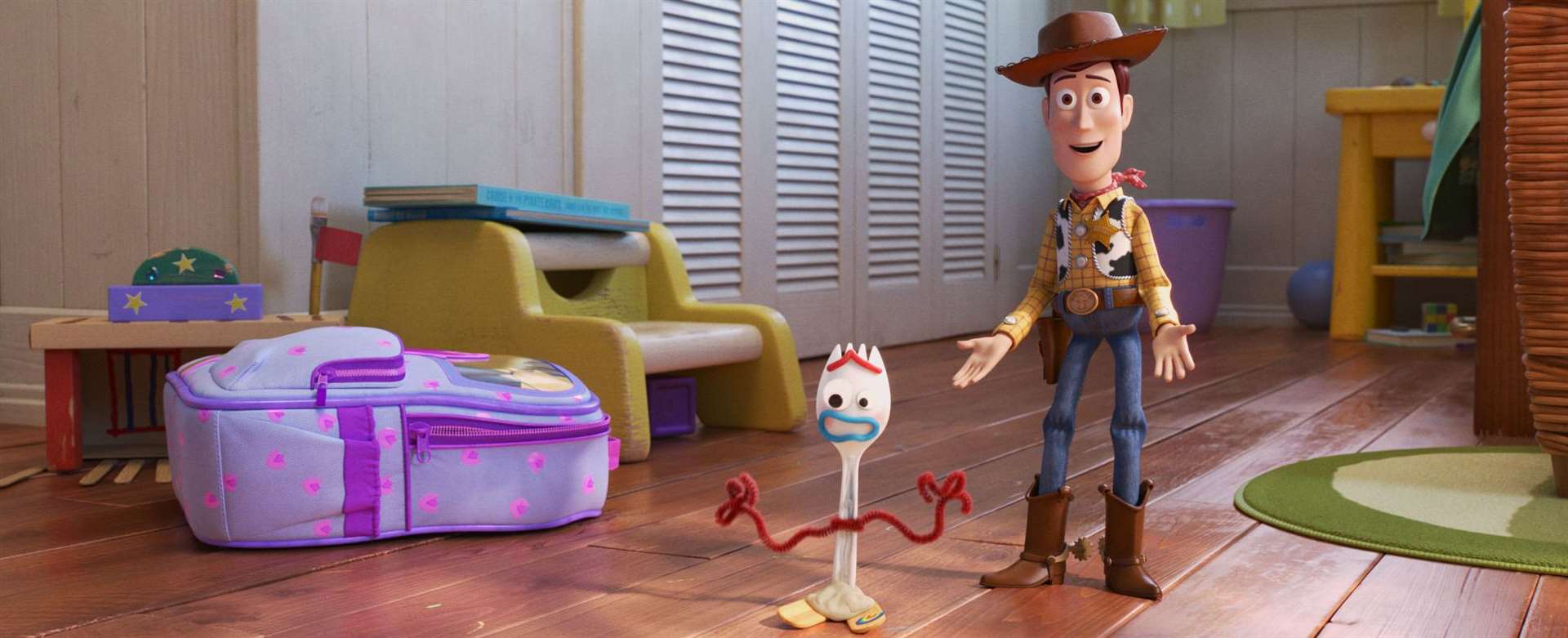 Woody (Tom Hanks) and Forky (voiced by Tony Hale) in Toy Story 4 Picture: Disney Pixar