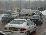 FAMILIAR SCENES: The bad weather has been bringing traffic to a standstill
