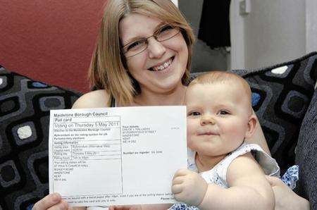 Chloe Halladay who, much to her parents' suprise, has been given a polling card and two referendum letters.