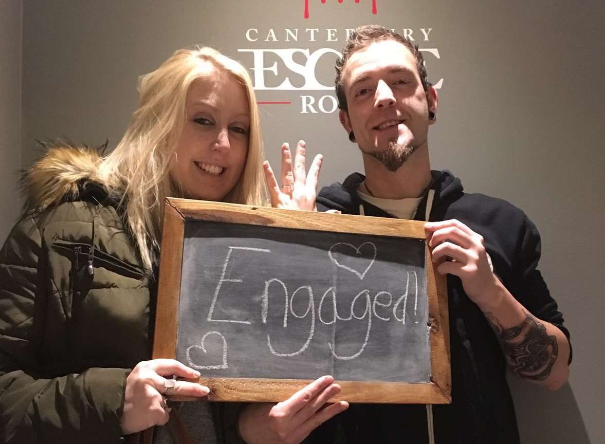 Paul Wright got engaged to Chloe Miles at Canterbury Escape Room