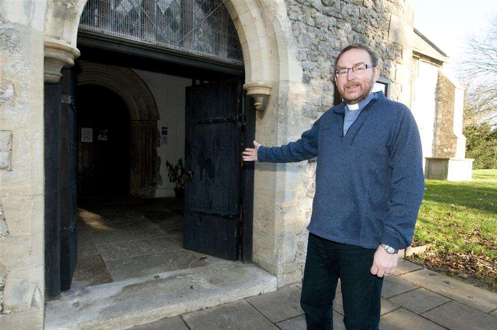 The Rev Tim Hall hopes to reopen the main entrance to Minster Abbey and stop people using this porch
