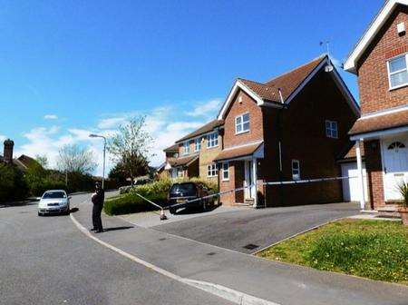 A police cordon was thrown around Natalie and Ivan Esack's house in Rosewood Drive, Ashford