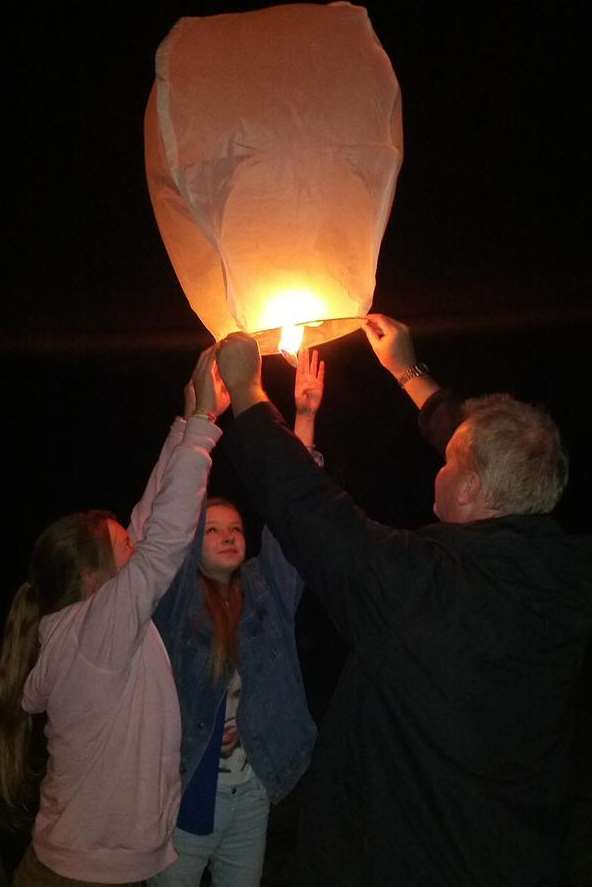Friends of Ben Mahoney gathered to light Chinese lanterns in a tribute