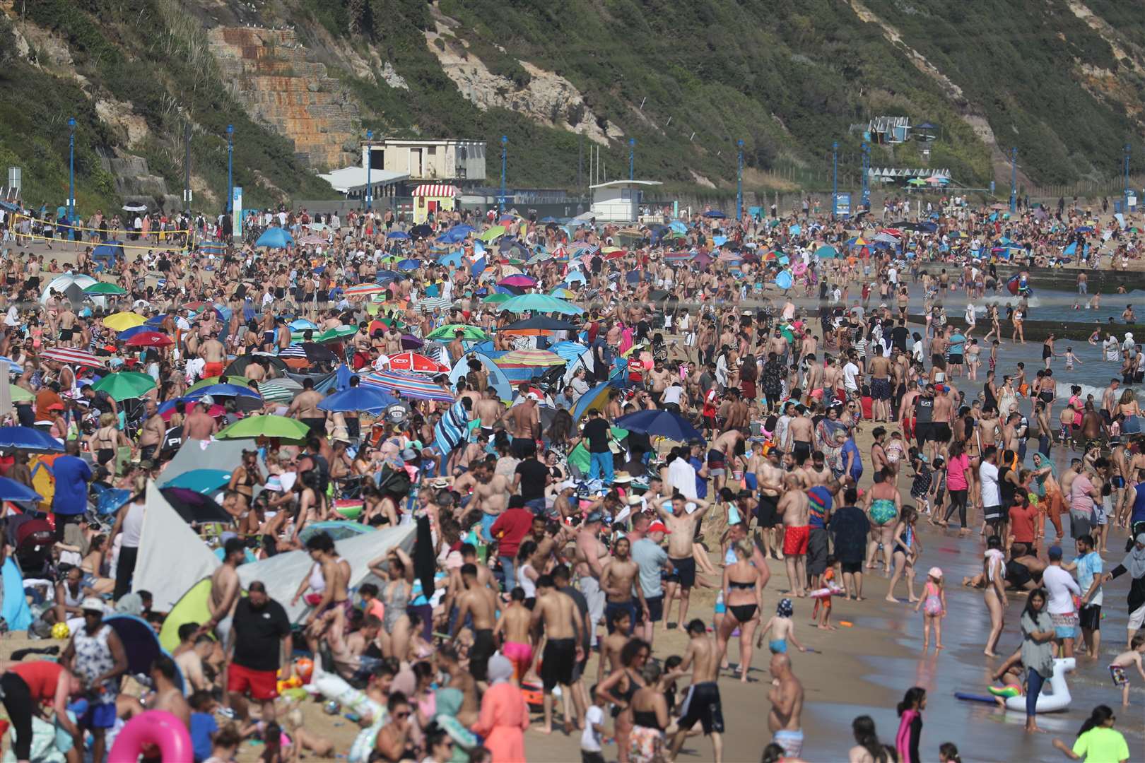The council declared a major incident as beachgoers flocked to the south coast amid the UK heatwave (Andrew Matthews/PA)