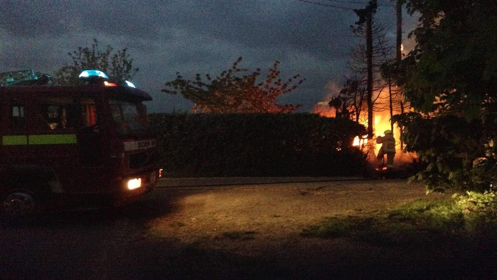 Two fire engines were sent to deal with the fire. Picture: David Monteath