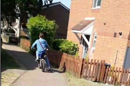 Bikers are riding on the pavements around Swanscombe
