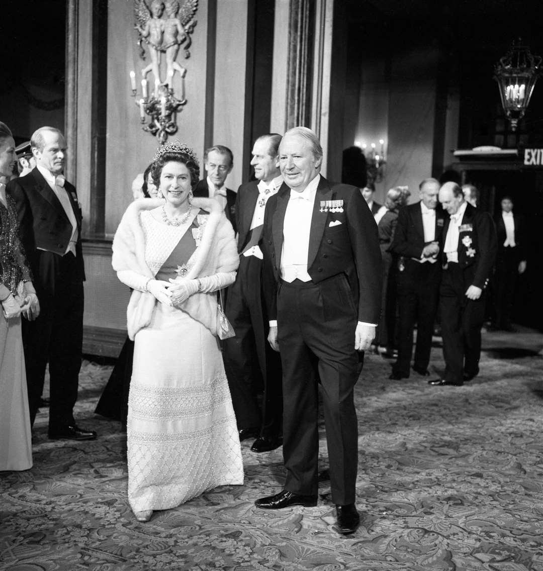 The Queen and Edward Heath at a gala in 1973 marking Britain’s entry into the Common Market (PA)