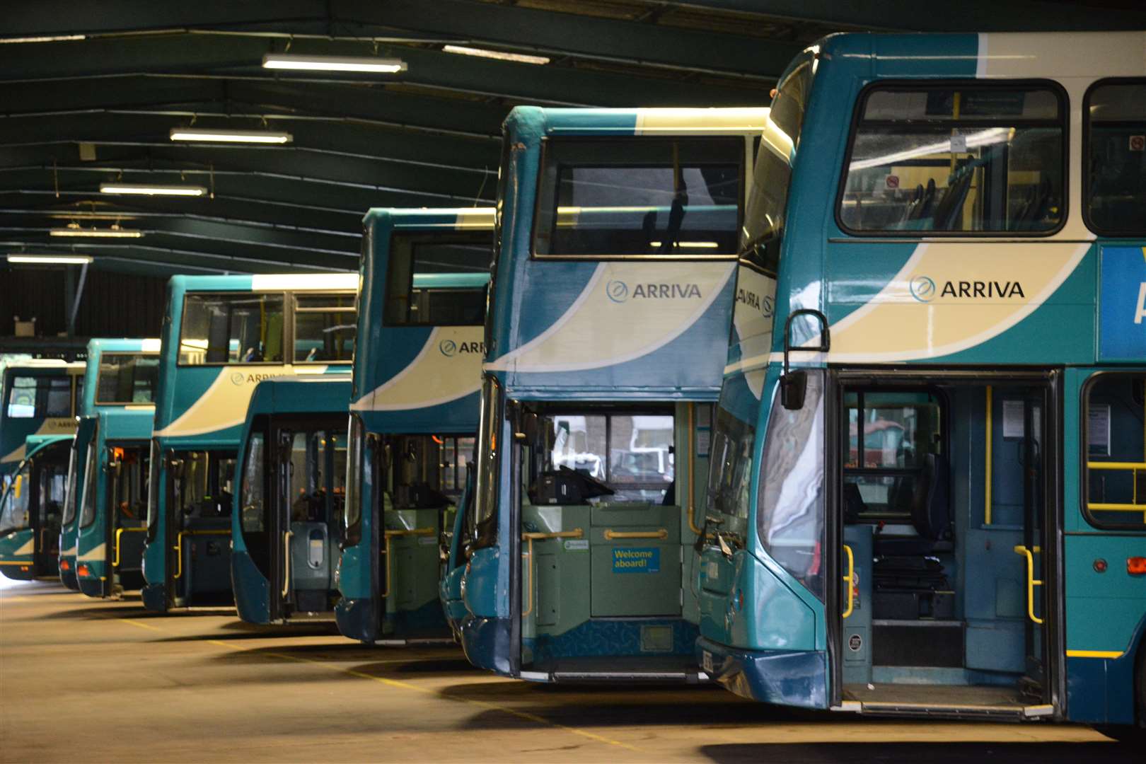 Arriva bus depot in Armstrong Road, Maidstone